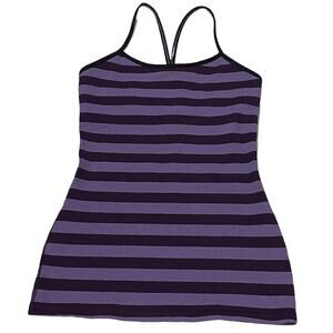 Lululemon Power Y Tank - Micro Macro Stripe Deep Zinfandel - 6